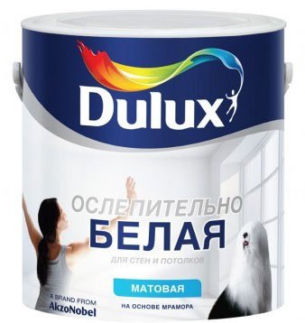 Dulux / Дулюкс Ослепительно Белая матовая краска для стен и потолков