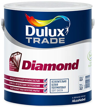 Dulux Diamond Soft Sheen / Дулюкс Даймонд Софт Шин полуматовая краска для стен и потолков