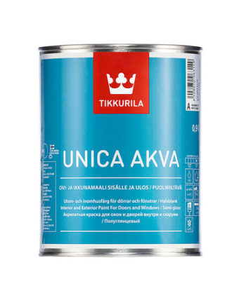 Tikkurila Unica Akva / Тиккурила Уника Аква акрилатная, полуглянцевая краска для окон и дверей