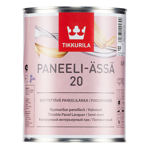 Tikkurila Paneeli Assa 20 / Тиккурила Панеля Ясся 20 лак для стен акриловый полуматовый