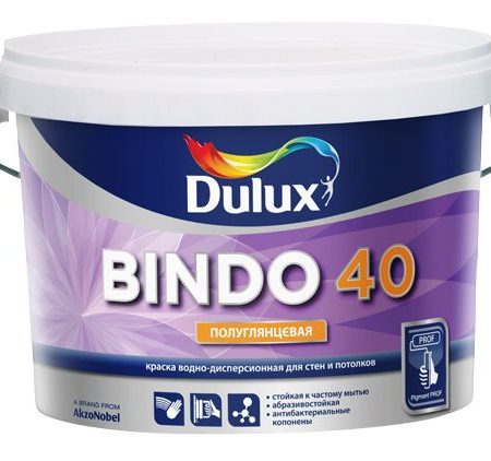 Dulux Bindo 40 / Дулюкс Биндо 40 полуглянцевая краска для стен и потолков