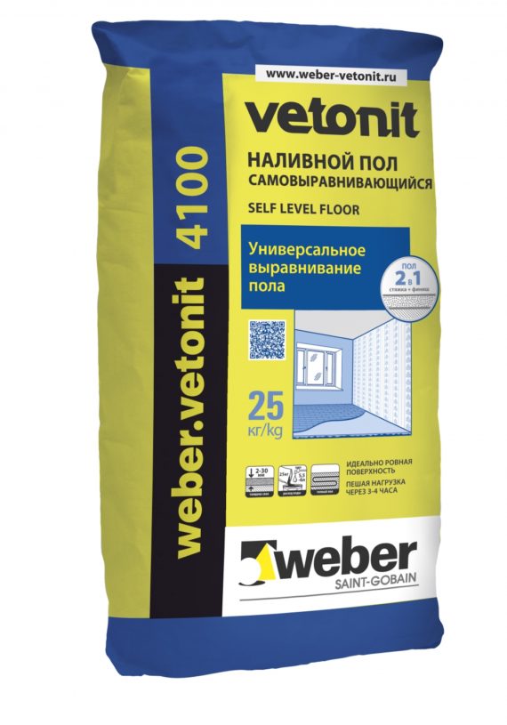 weber.vetonit 4100 / Ветонит наливной пол самовыравнивающийся для сухих и влажных помещений